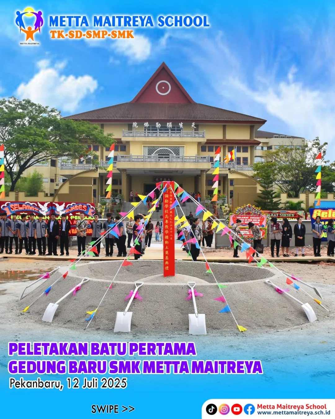 Peletakan Batu Pertama Gedung Baru SMK Metta Maitreya